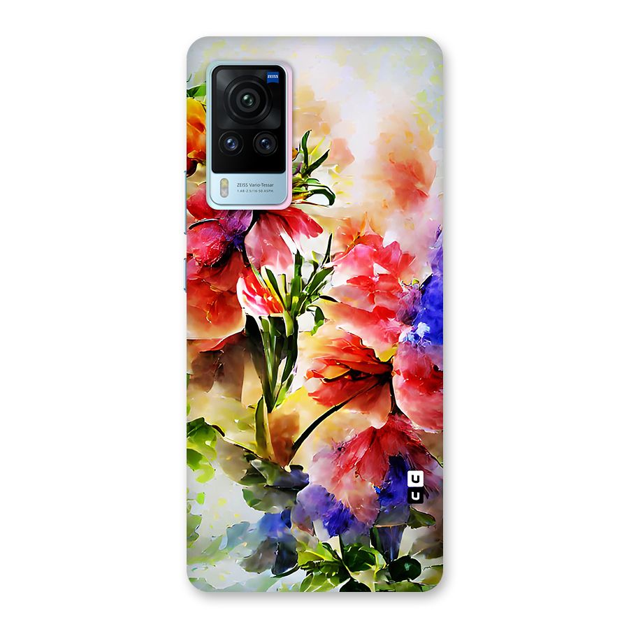 Colorful Flowers Fine Art Glass Back Case for Vivo X60 Pro