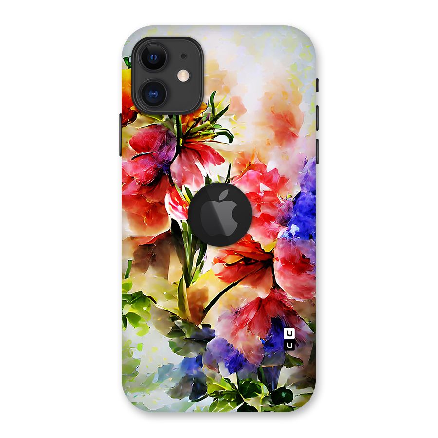 Colorful Flowers Fine Art Back Case for iPhone 11 Logo Cut