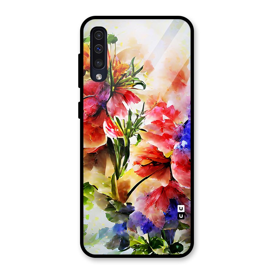Colorful Flowers Fine Art Glass Back Case for Galaxy A50