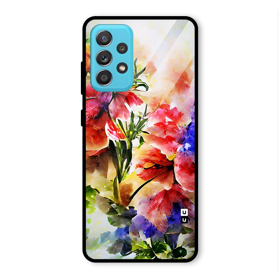 Colorful Flowers Fine Art Glass Back Case for Galaxy A52s 5G