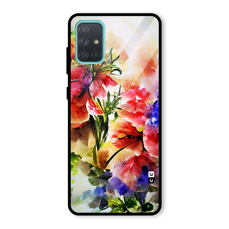 Colorful Flowers Fine Art Glass Back Case for Galaxy A71