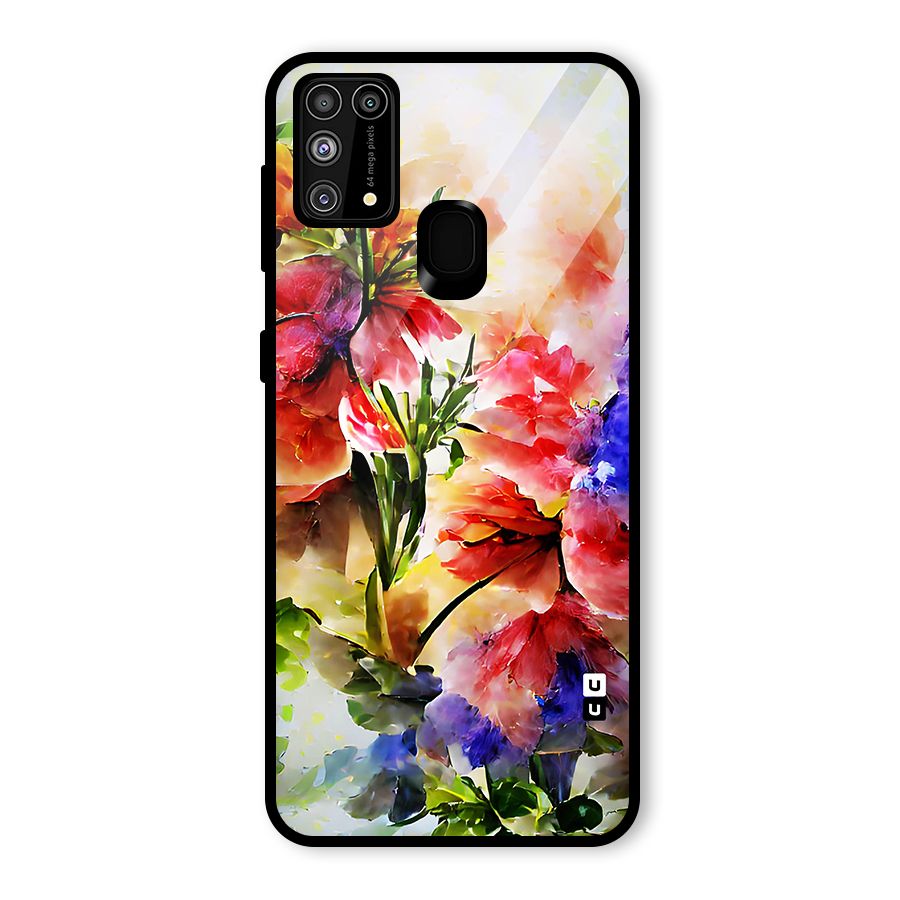 Colorful Flowers Fine Art Glass Back Case for Galaxy M31