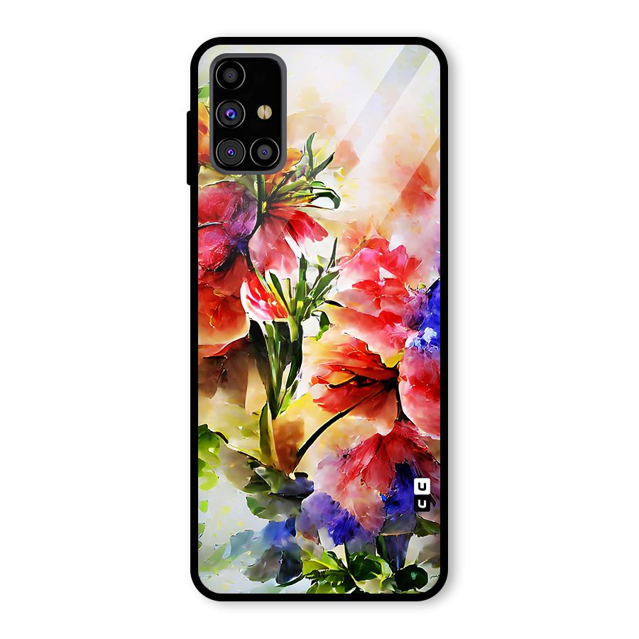 Colorful Flowers Fine Art Glass Back Case for Galaxy M31s
