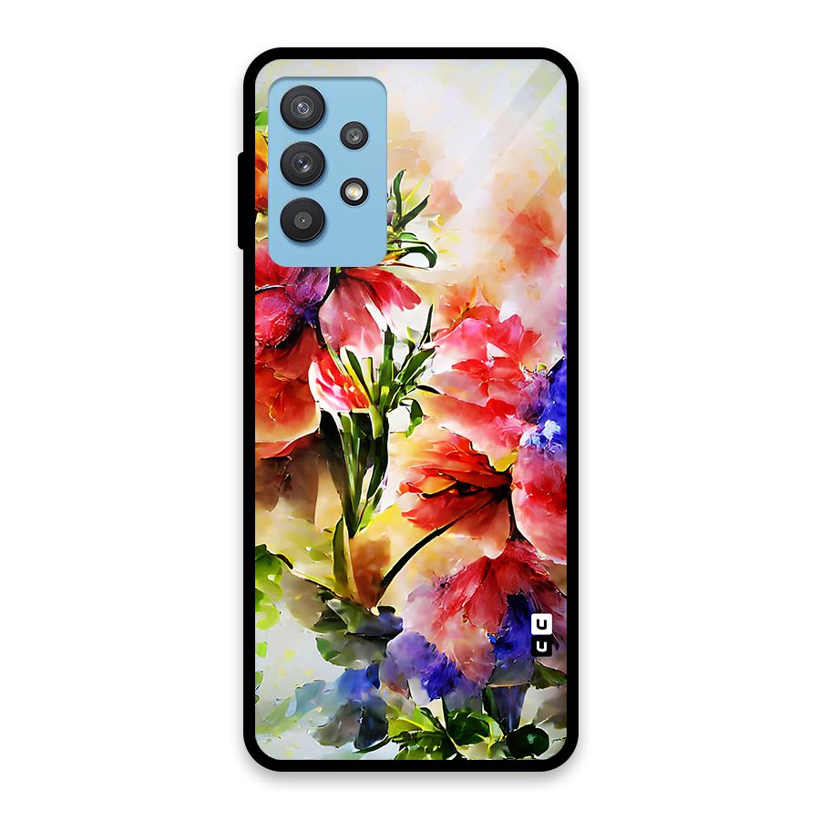 Colorful Flowers Fine Art Glass Back Case for Galaxy M32 5G