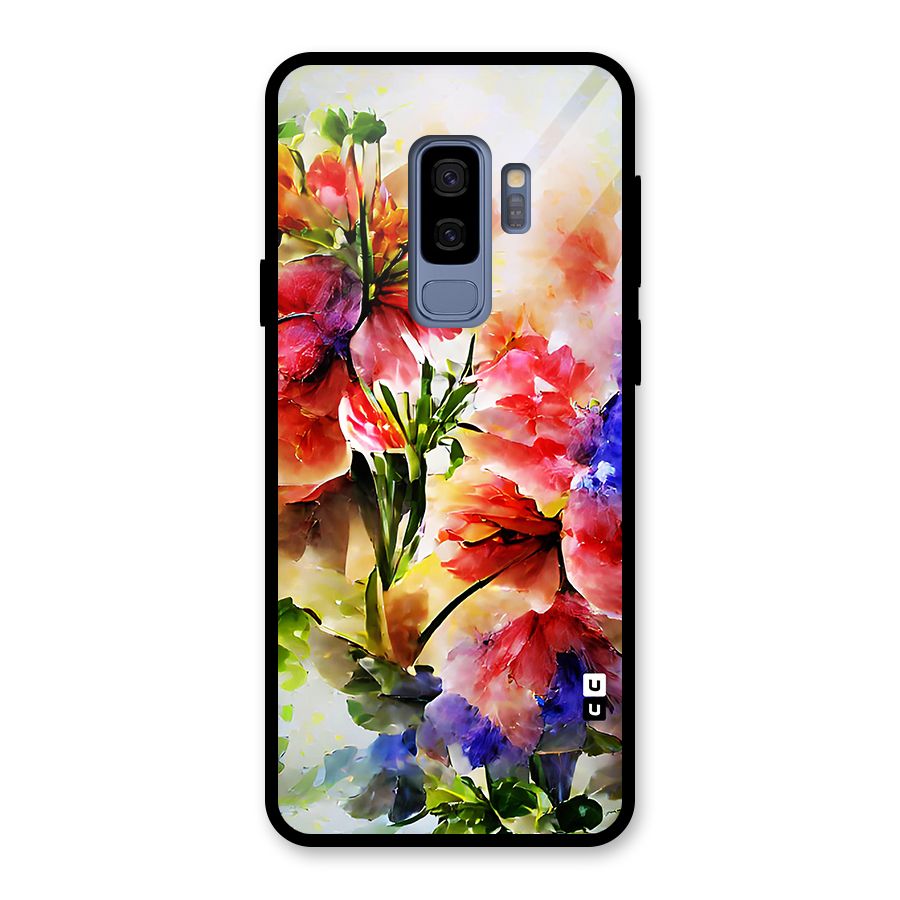 Colorful Flowers Fine Art Glass Back Case for Galaxy S9 Plus