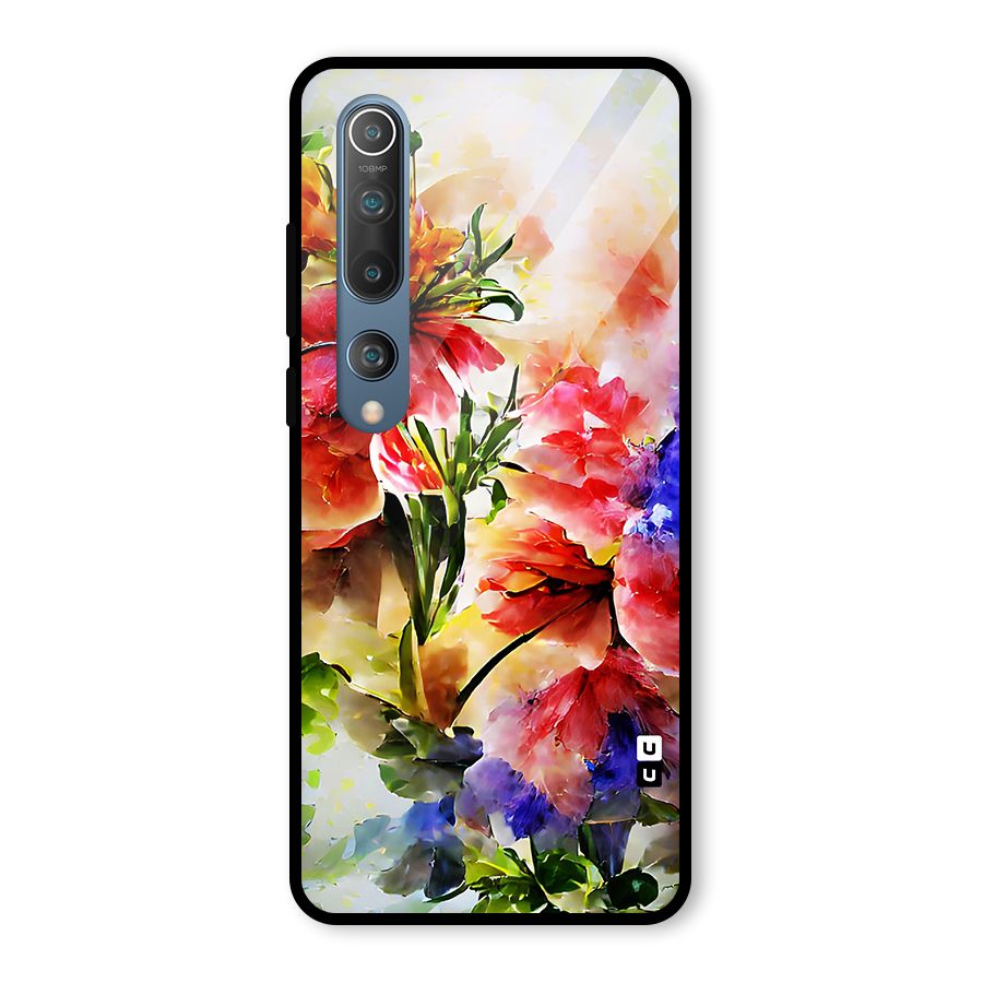 Colorful Flowers Fine Art Glass Back Case for Mi 10