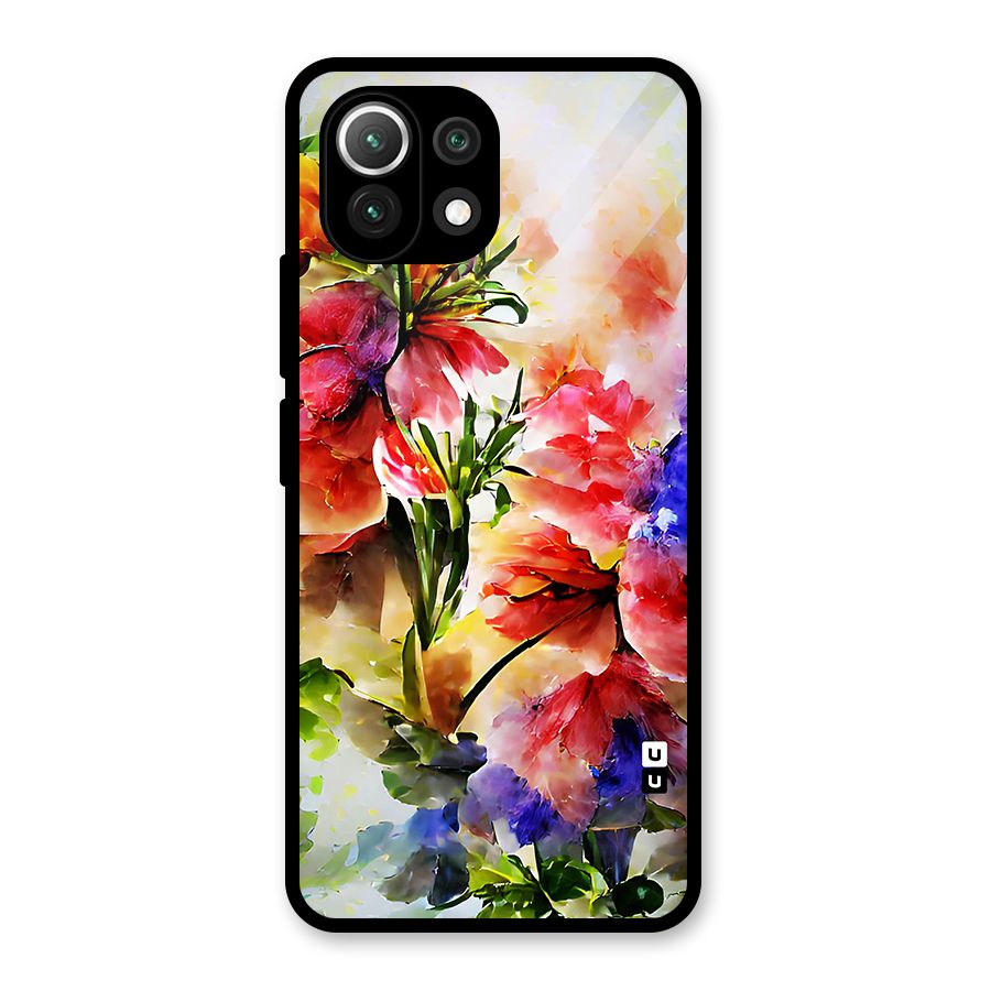 Colorful Flowers Fine Art Glass Back Case for Mi 11 Lite NE 5G