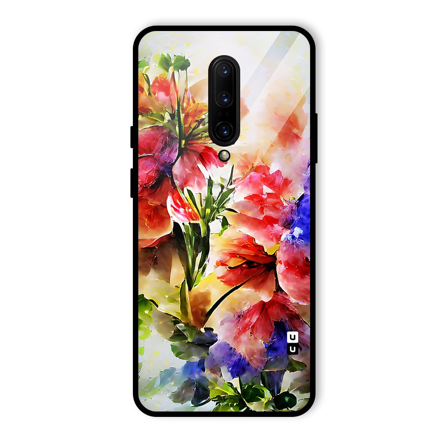 Colorful Flowers Fine Art Glass Back Case for OnePlus 7 Pro