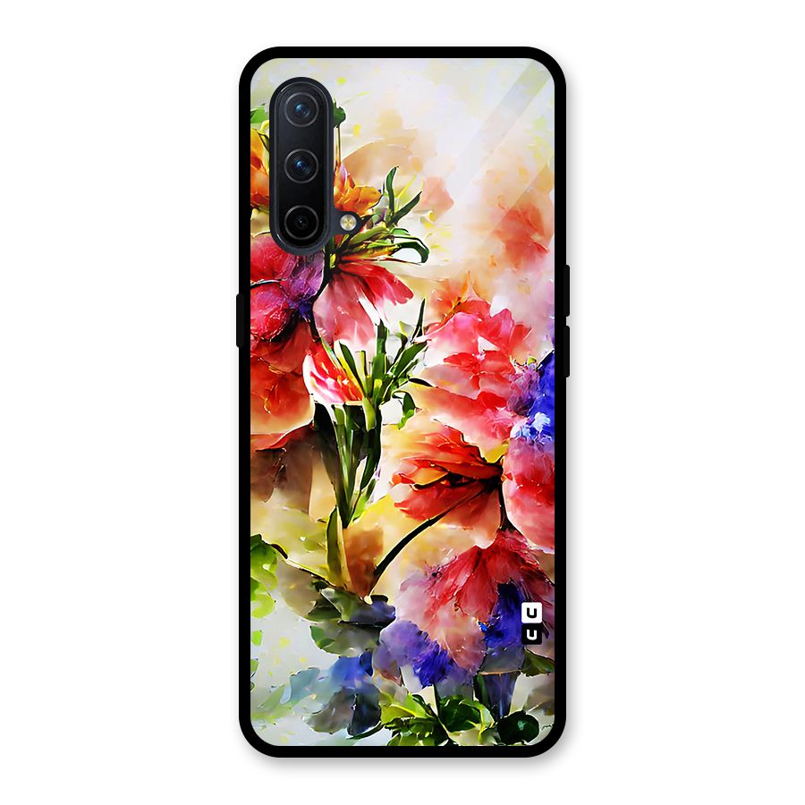 Colorful Flowers Fine Art Glass Back Case for OnePlus Nord CE 5G
