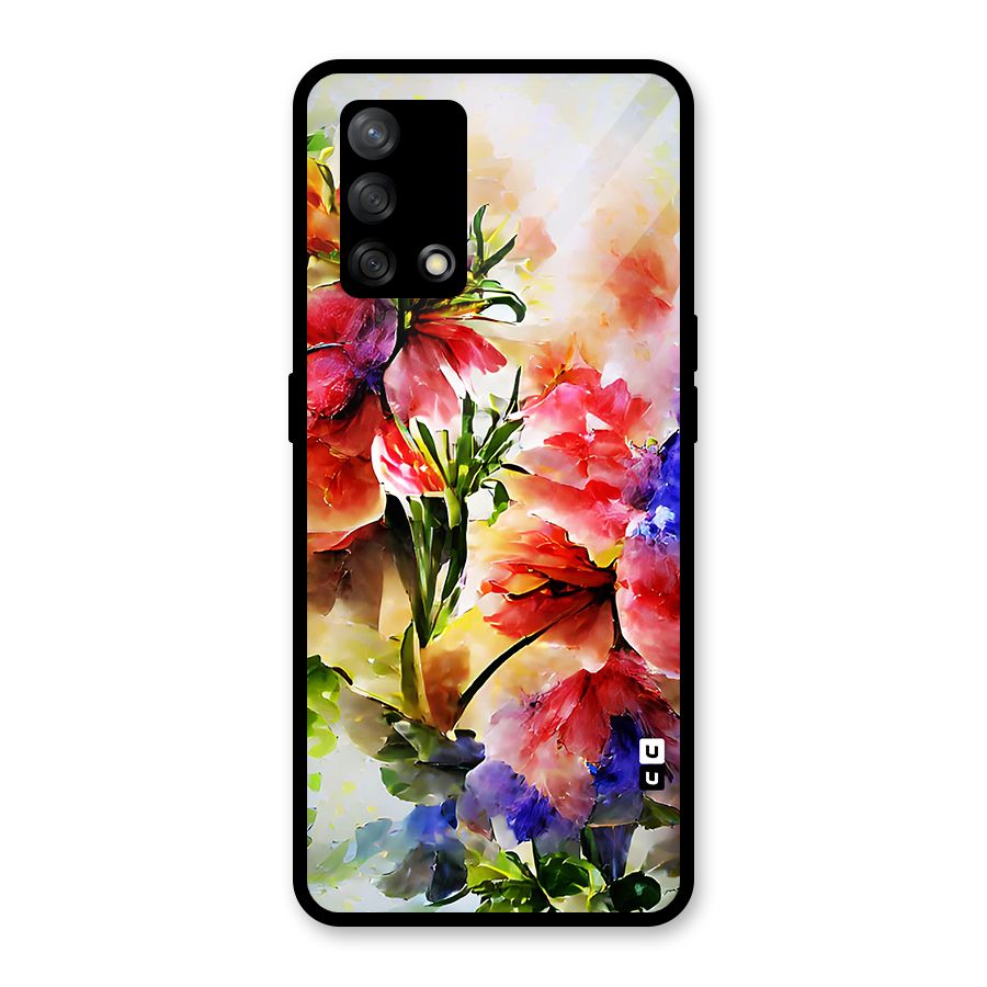 Colorful Flowers Fine Art Glass Back Case for Oppo F19