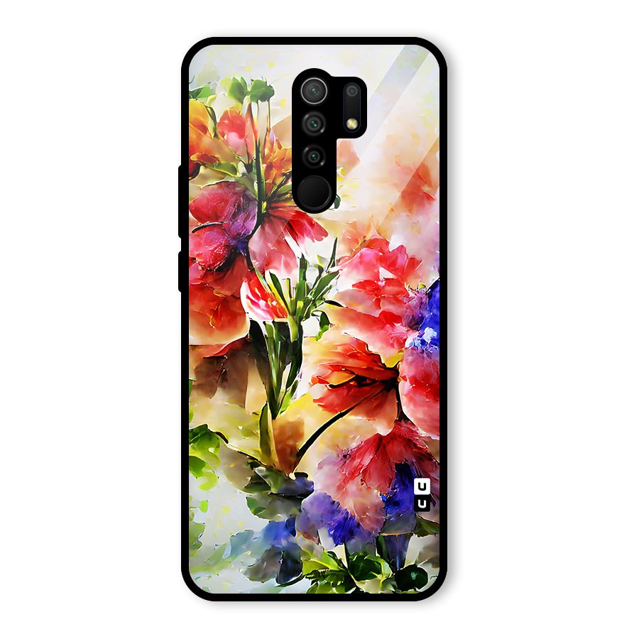 Colorful Flowers Fine Art Glass Back Case for Poco M2