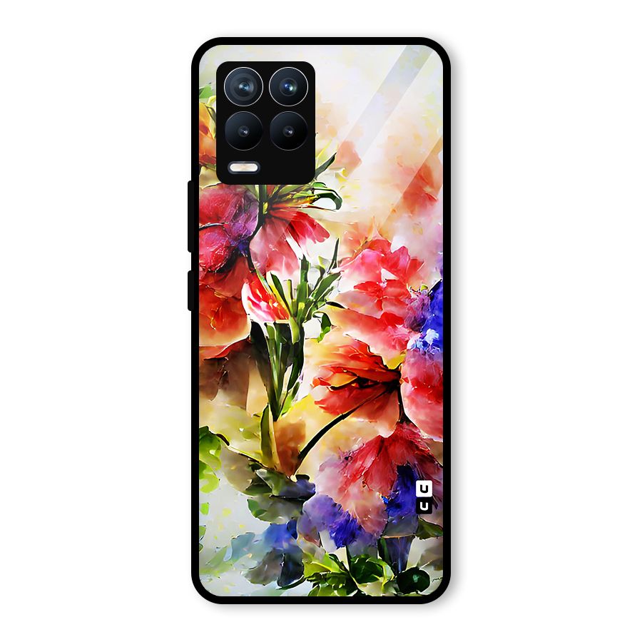Colorful Flowers Fine Art Glass Back Case for Realme 8 Pro