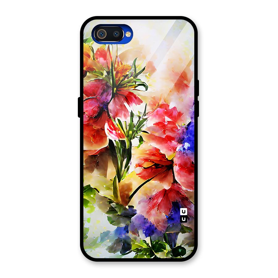 Colorful Flowers Fine Art Glass Back Case for Realme C2