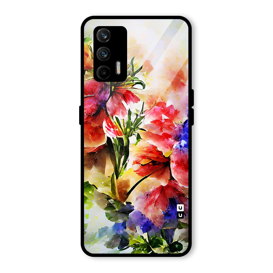 Colorful Flowers Fine Art Glass Back Case for Realme GT 5G