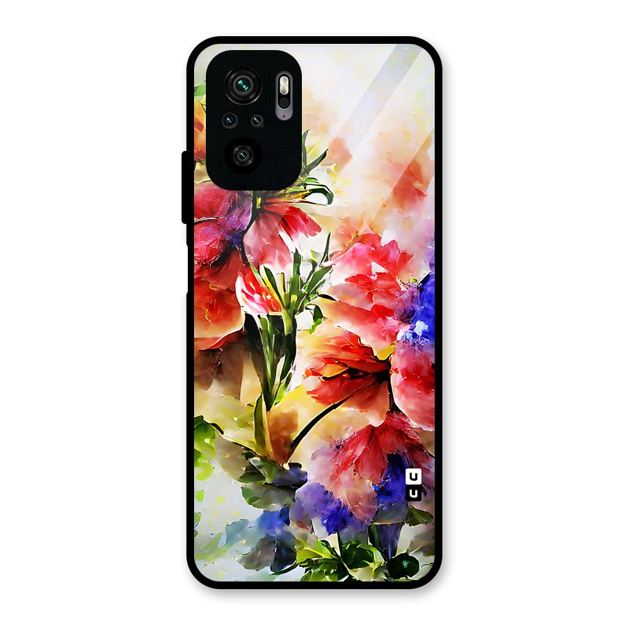 Colorful Flowers Fine Art Glass Back Case for Redmi Note 10S