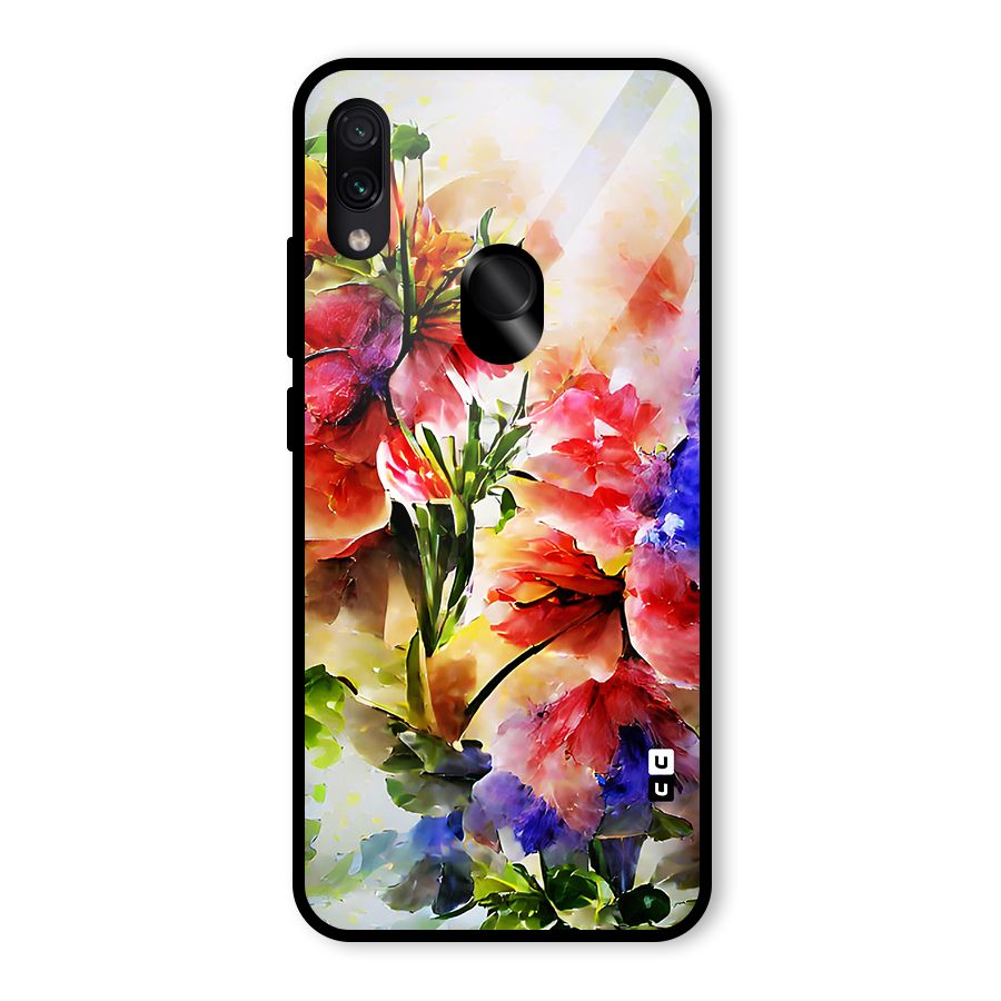 Colorful Flowers Fine Art Glass Back Case for Redmi Note 7S