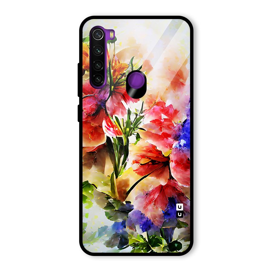 Colorful Flowers Fine Art Glass Back Case for Redmi Note 8