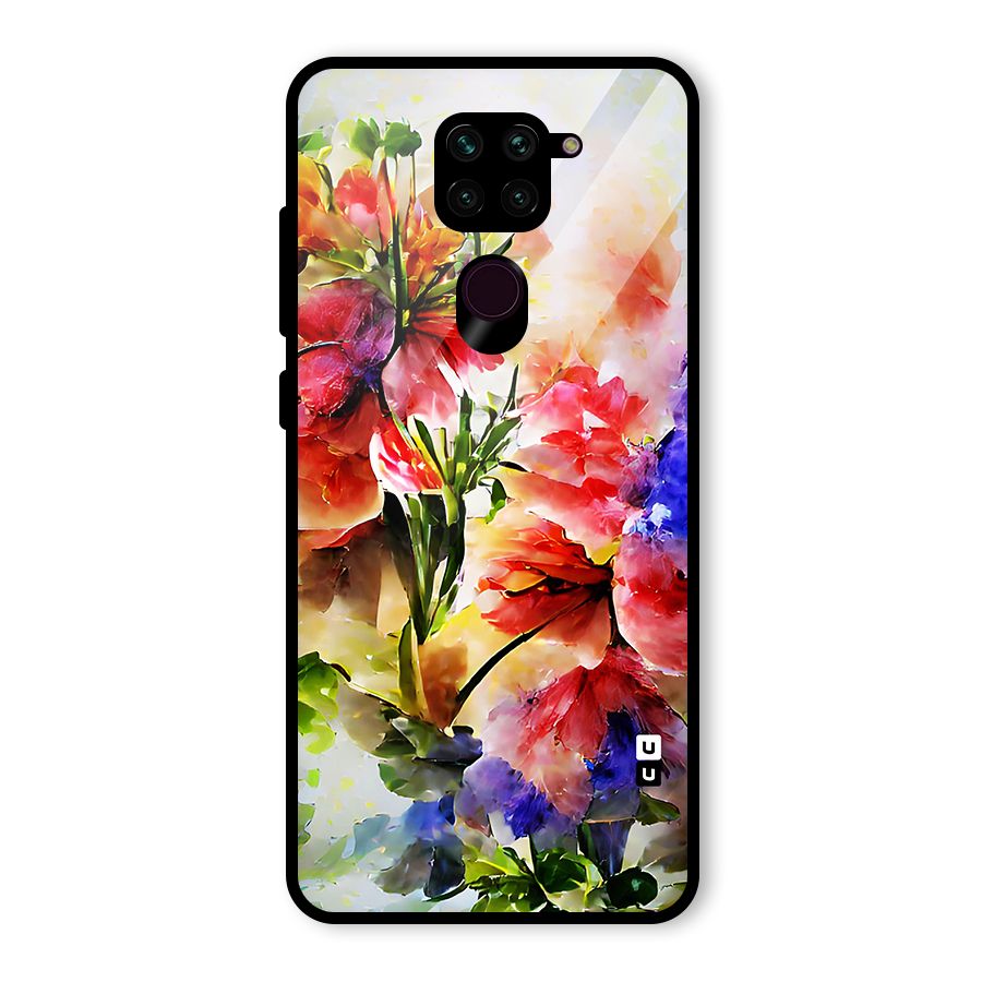 Colorful Flowers Fine Art Glass Back Case for Redmi Note 9
