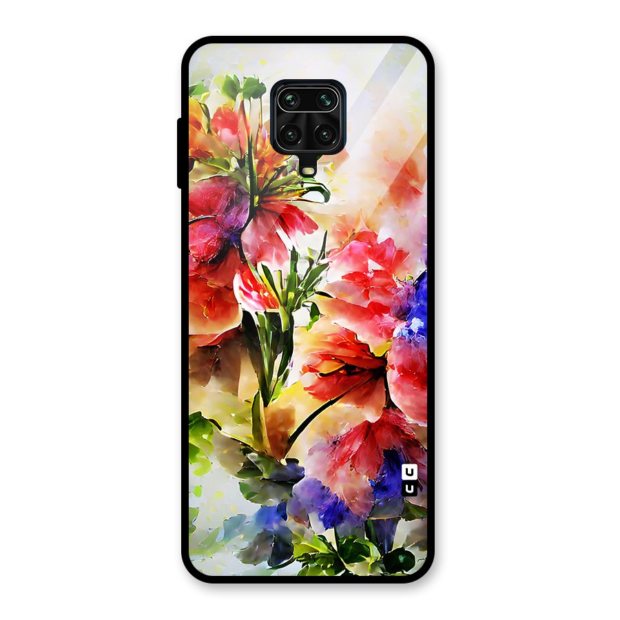 Colorful Flowers Fine Art Glass Back Case for Redmi Note 9 Pro