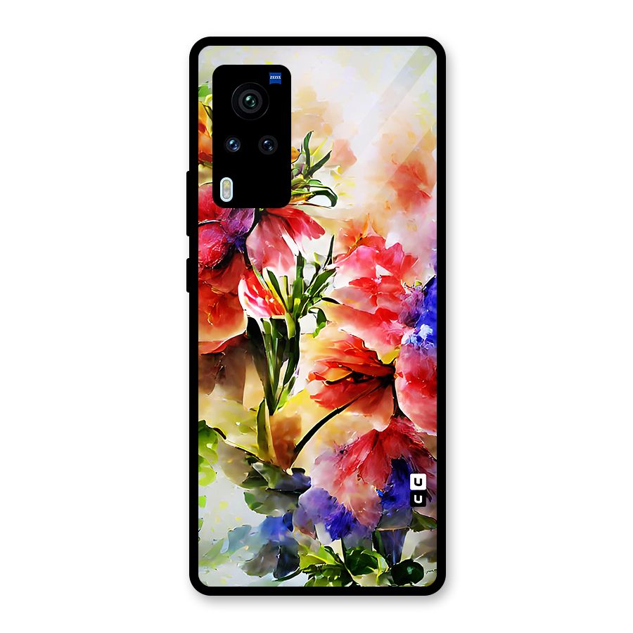 Colorful Flowers Fine Art Glass Back Case for Vivo X60 Pro