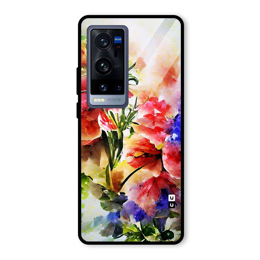 Colorful Flowers Fine Art Glass Back Case for Vivo X60 Pro Plus