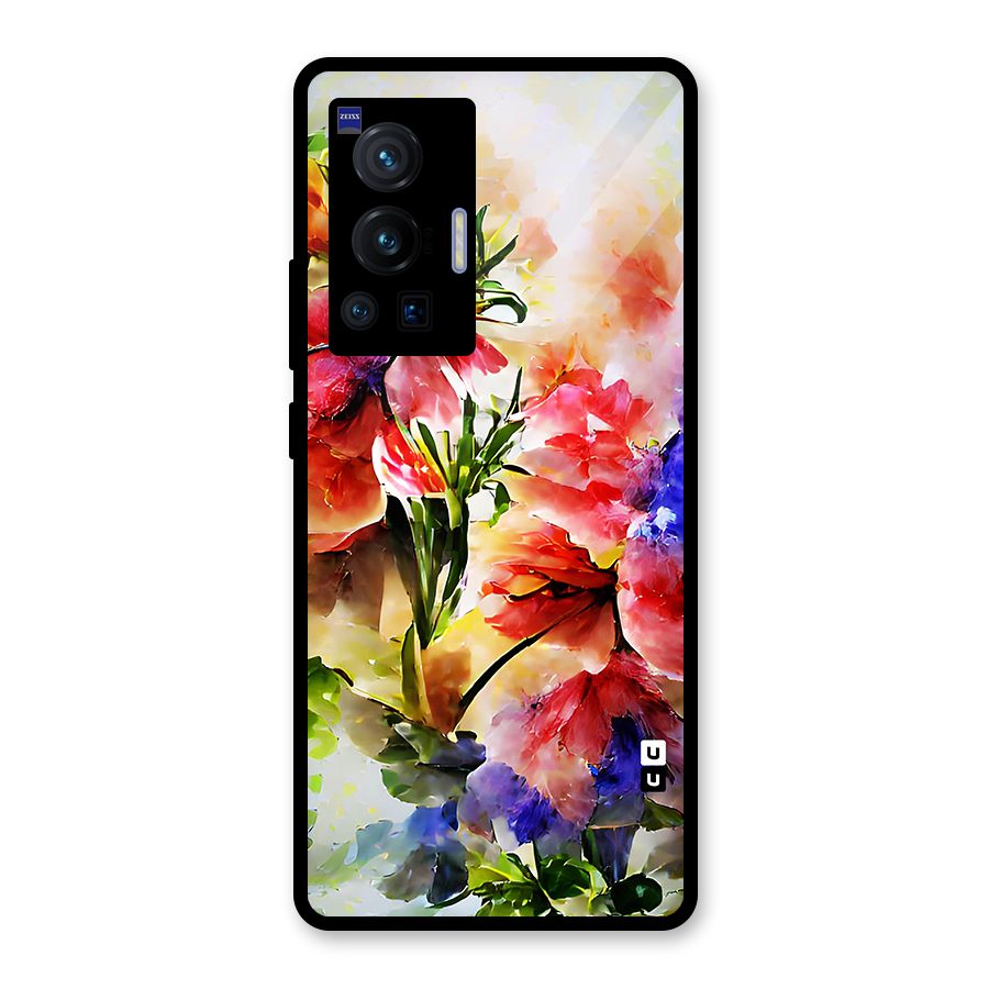 Colorful Flowers Fine Art Glass Back Case for Vivo X70 Pro