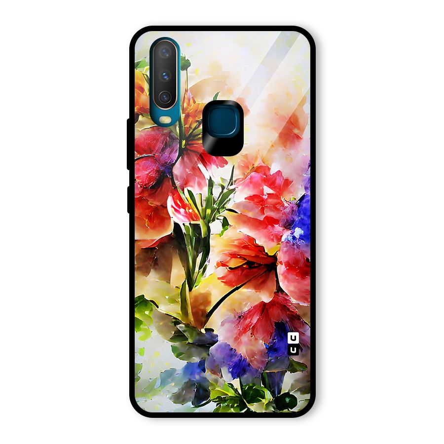 Colorful Flowers Fine Art Glass Back Case for Vivo Y17