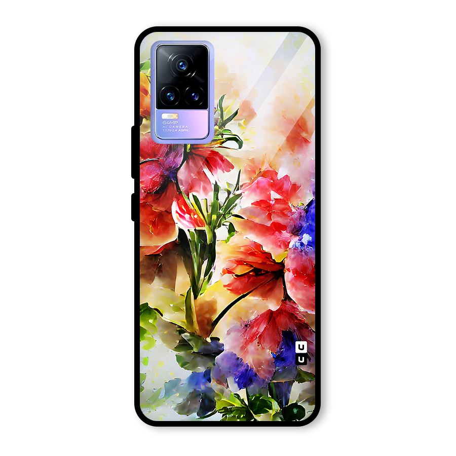 Colorful Flowers Fine Art Glass Back Case for Vivo Y73