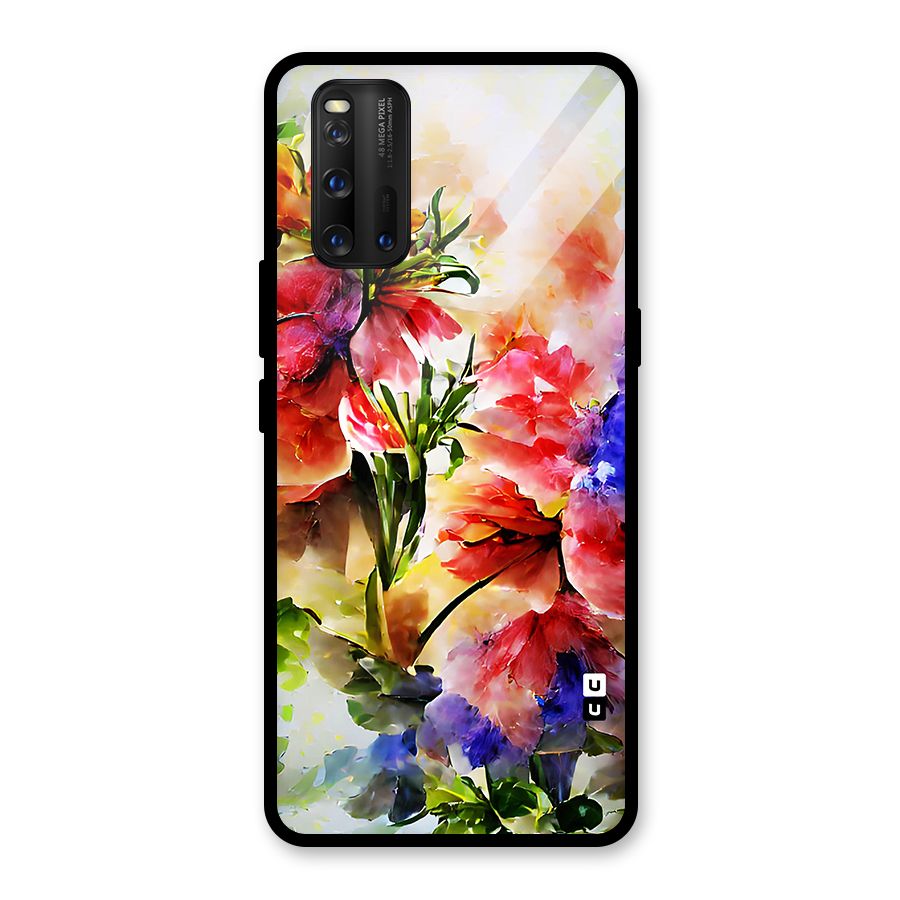 Colorful Flowers Fine Art Glass Back Case for Vivo iQOO 3