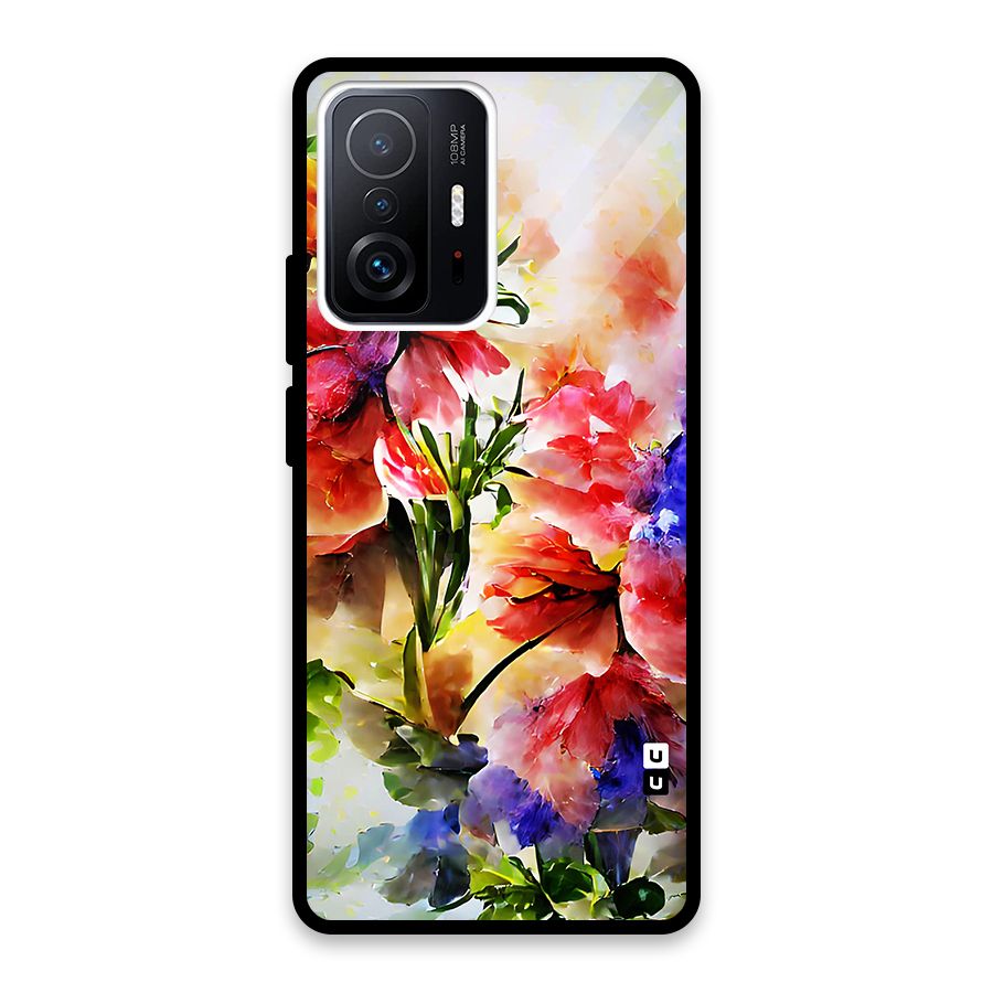 Colorful Flowers Fine Art Glass Back Case for Xiaomi 11T Pro