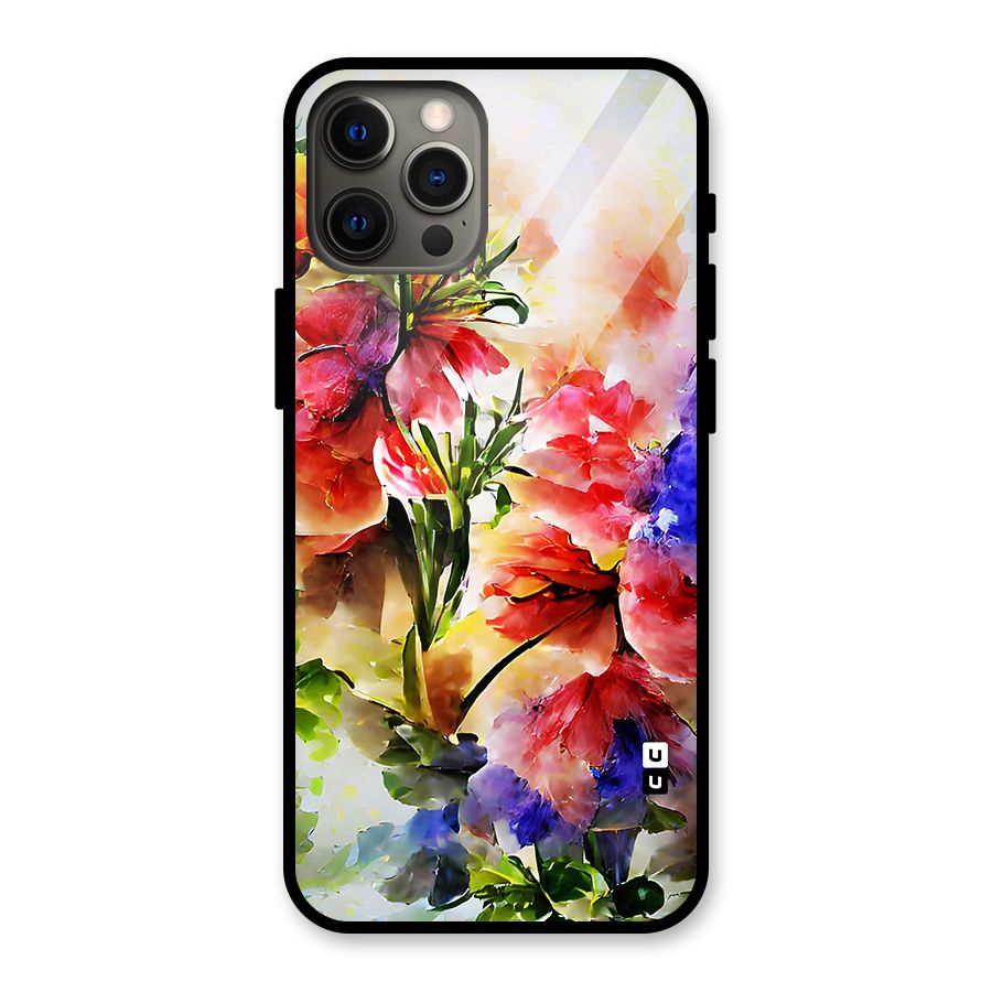 Colorful Flowers Fine Art Glass Back Case for iPhone 12 Pro Max