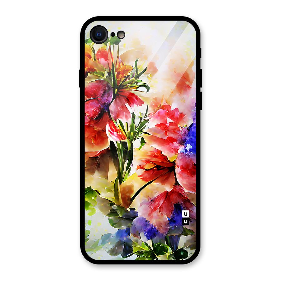 Colorful Flowers Fine Art Glass Back Case for iPhone 7