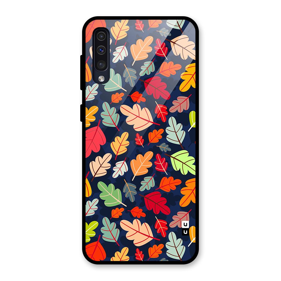 Colorful Leaves Beautiful Pattern Glass Back Case for Galaxy A30s