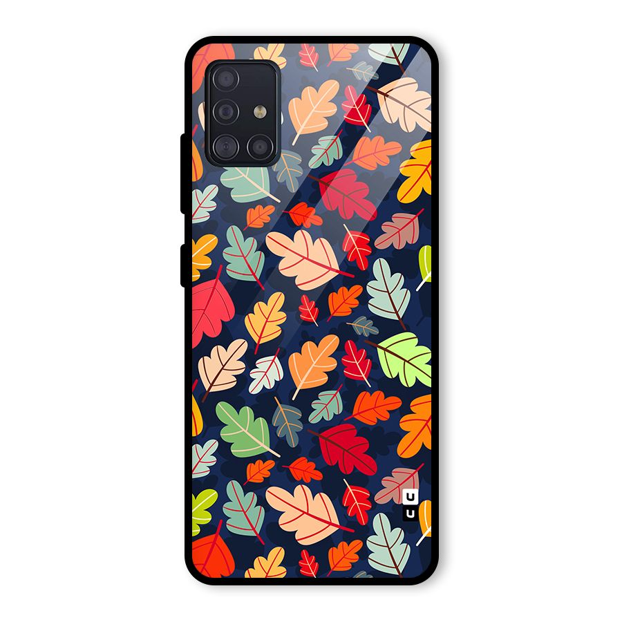 Colorful Leaves Beautiful Pattern Glass Back Case for Galaxy A51