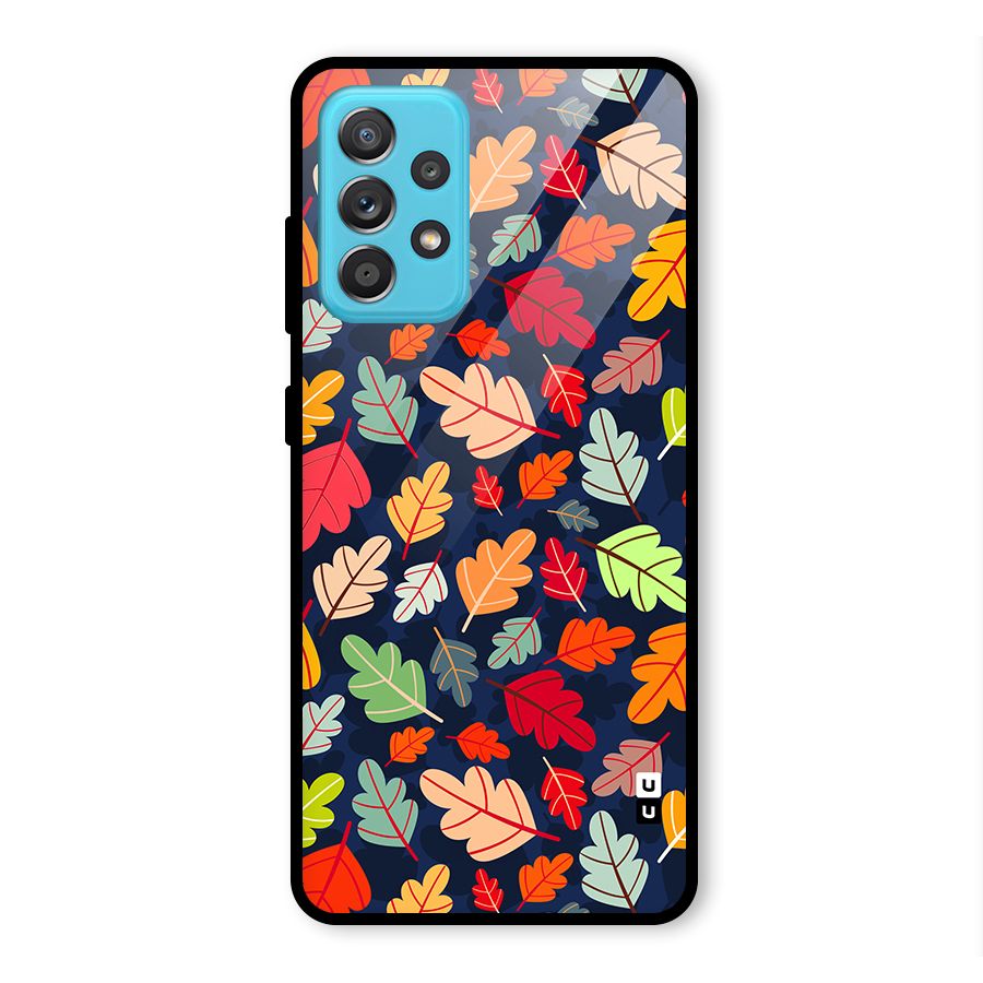 Colorful Leaves Beautiful Pattern Glass Back Case for Galaxy A52s 5G