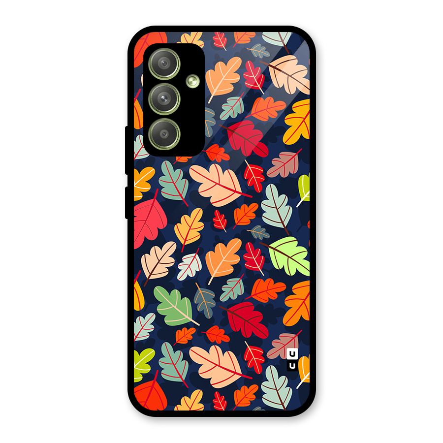 Colorful Leaves Beautiful Pattern Glass Back Case for Galaxy A54