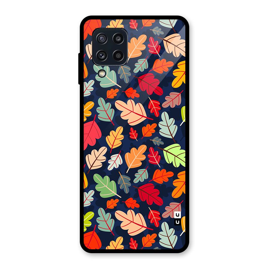 Colorful Leaves Beautiful Pattern Glass Back Case for Galaxy M32