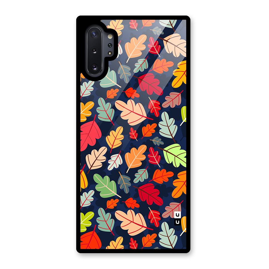 Colorful Leaves Beautiful Pattern Glass Back Case for Galaxy Note 10 Plus