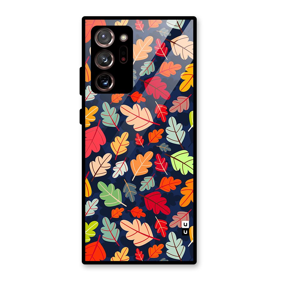 Colorful Leaves Beautiful Pattern Glass Back Case for Galaxy Note 20 Ultra