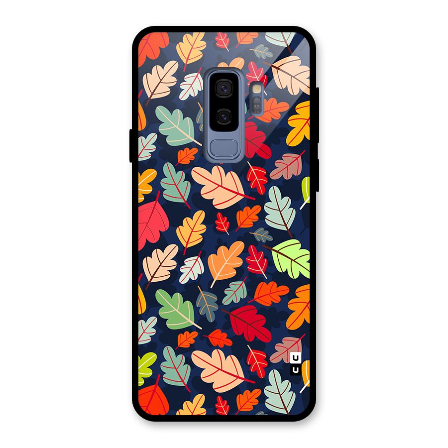 Colorful Leaves Beautiful Pattern Glass Back Case for Galaxy S9 Plus