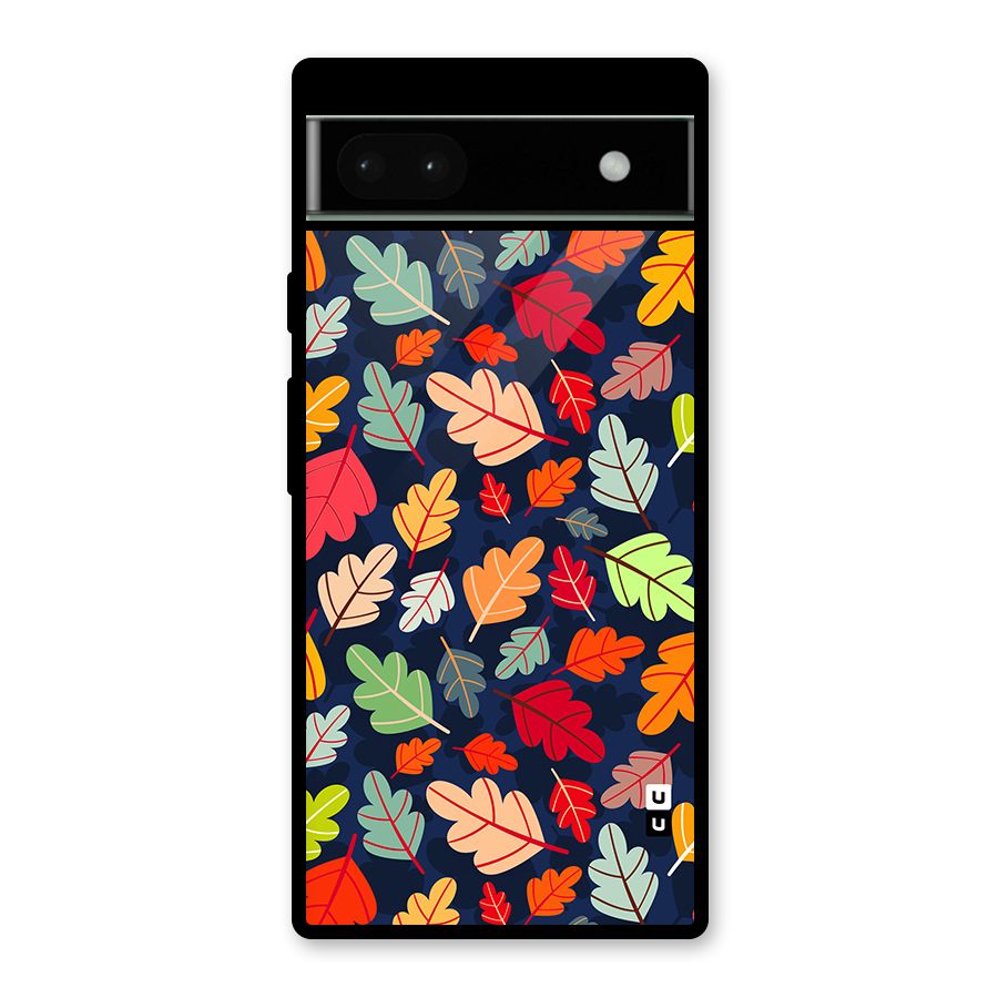 Colorful Leaves Beautiful Pattern Glass Back Case for Google Pixel 6a
