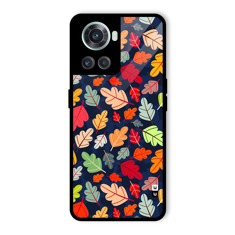 Colorful Leaves Beautiful Pattern Glass Back Case for OnePlus 10R