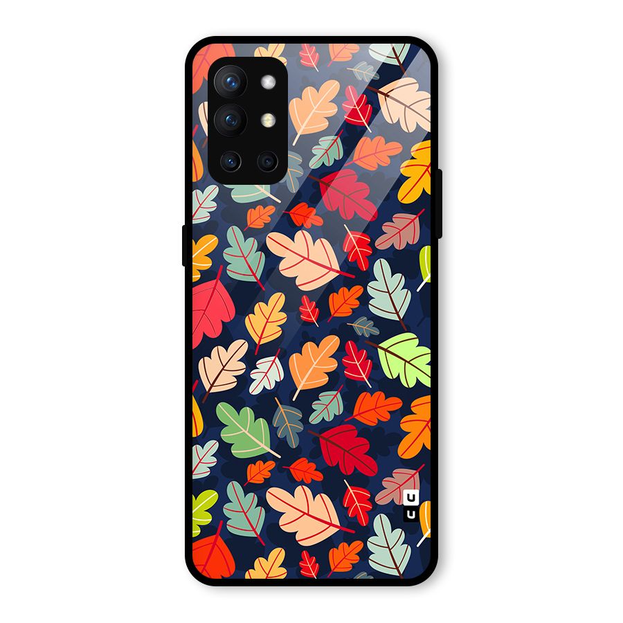 Colorful Leaves Beautiful Pattern Glass Back Case for OnePlus 9R