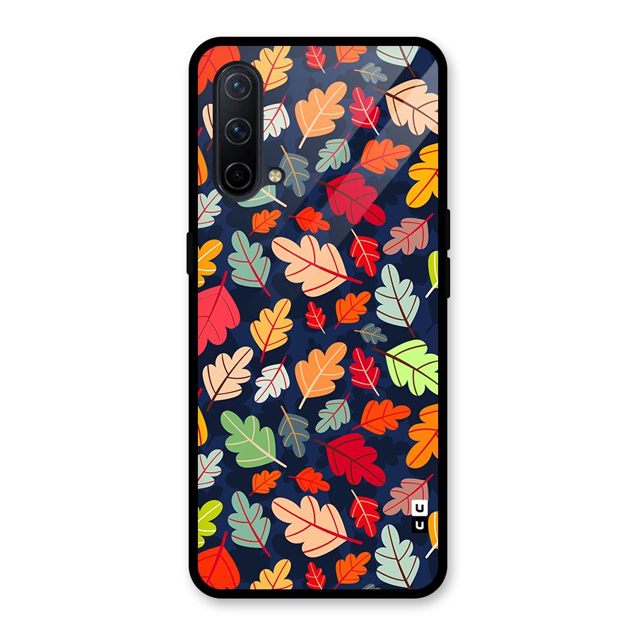 Colorful Leaves Beautiful Pattern Glass Back Case for OnePlus Nord CE 5G