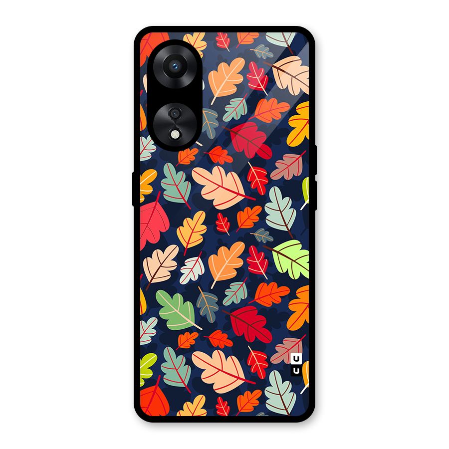 Colorful Leaves Beautiful Pattern Glass Back Case for Oppo A78