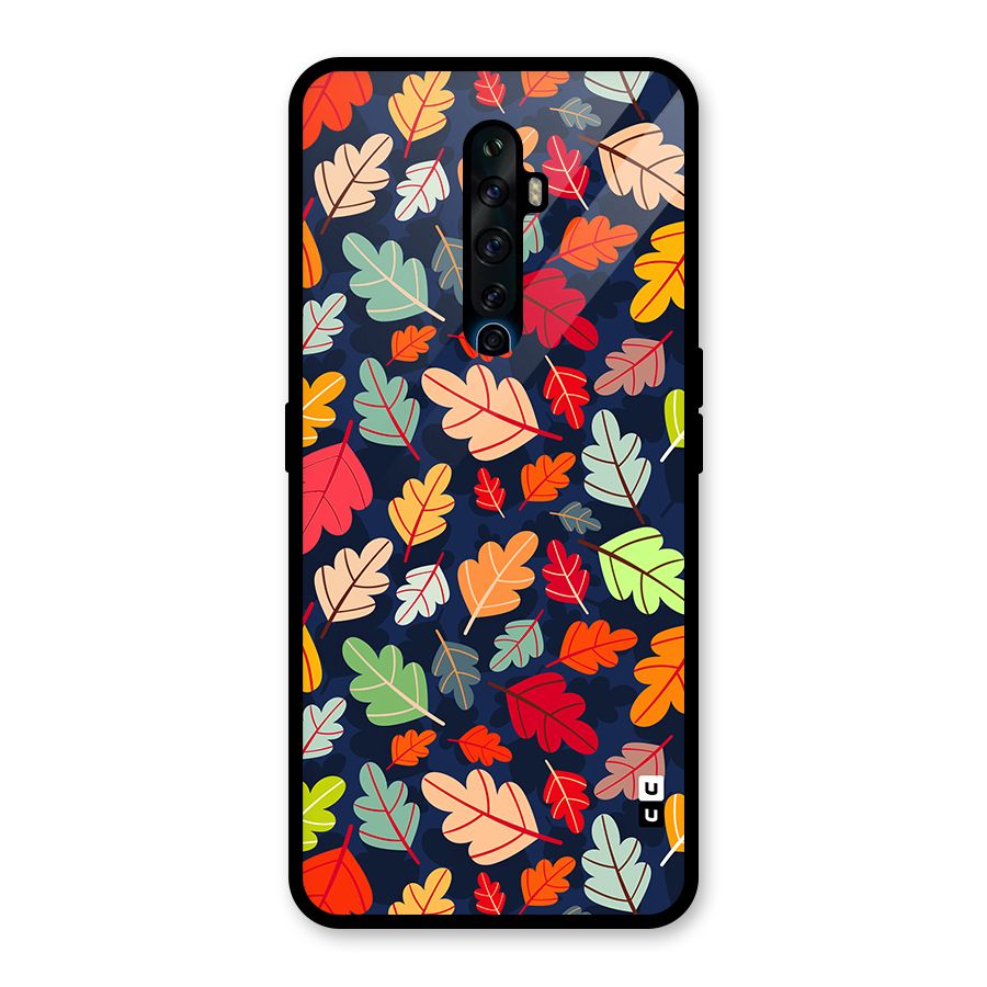 Colorful Leaves Beautiful Pattern Glass Back Case for Oppo Reno2 Z