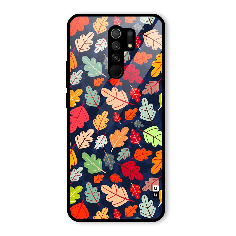 Colorful Leaves Beautiful Pattern Glass Back Case for Poco M2
