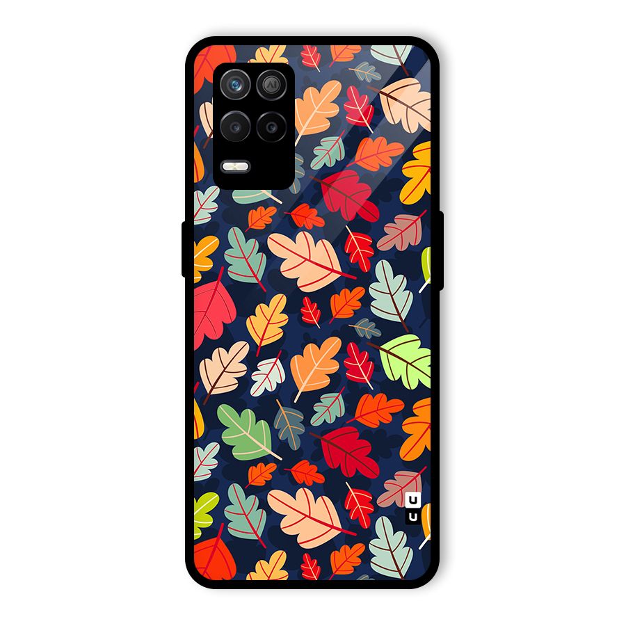 Colorful Leaves Beautiful Pattern Glass Back Case for Realme 8s 5G
