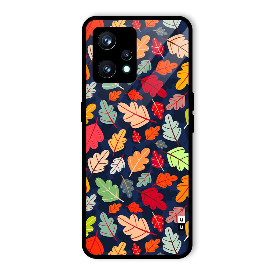 Colorful Leaves Beautiful Pattern Glass Back Case for Realme 9 Pro Plus 5G