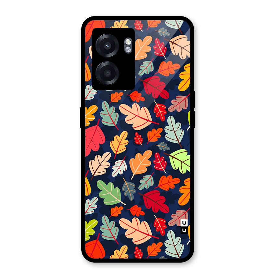 Colorful Leaves Beautiful Pattern Glass Back Case for Realme Narzo 50 5G